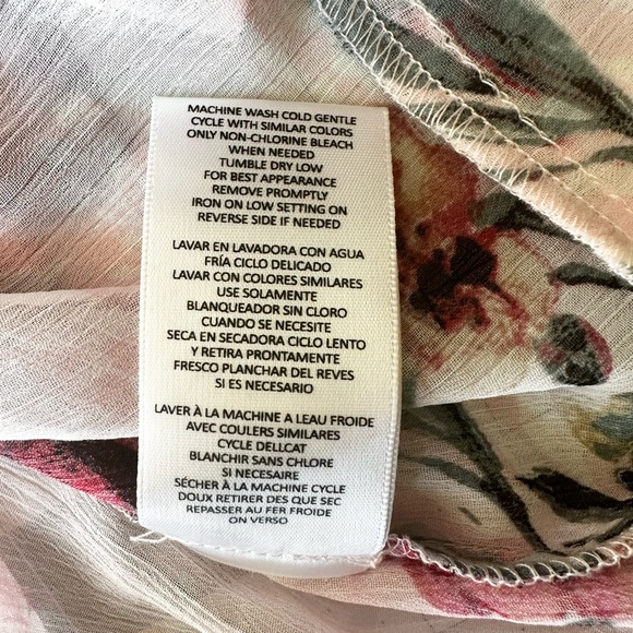 Kut From The Kloth Pink sheer floral blouse Size Large - Picture 6 of 7